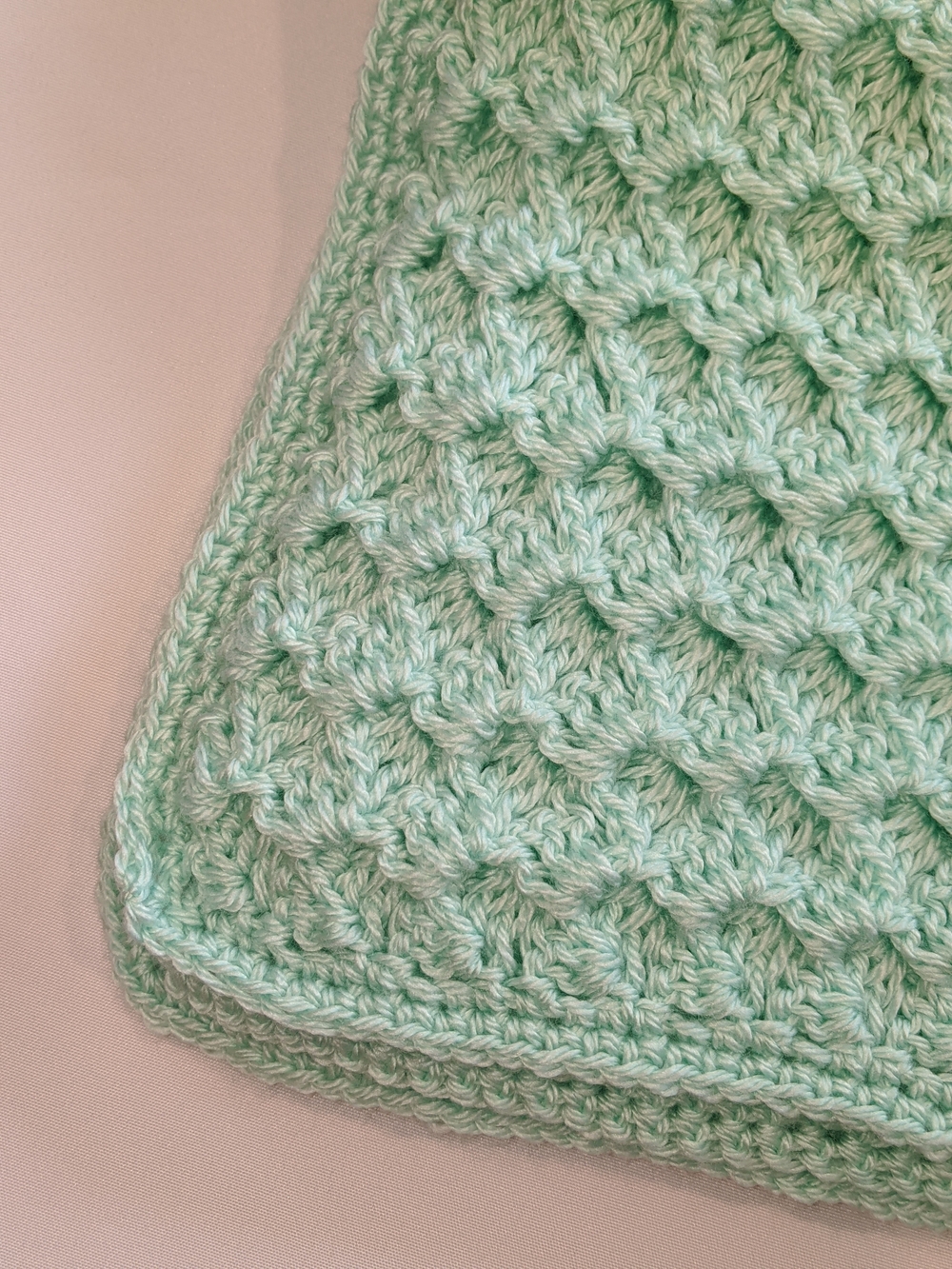 Handmade Mint Green Crochet Baby Blanket
